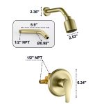 Brushed Gold Rain Shower System with cUPC Pressure Balance Valve & Anti-Microbial Nozzles