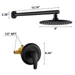 Matte Black Wall-Mounted Rain Shower System Set with 9-Inch Round Shower Head & cUPC Valve