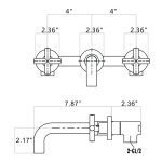 Modern Wall-Mounted 3-Hole Bathroom Faucet (Brushed Gold)