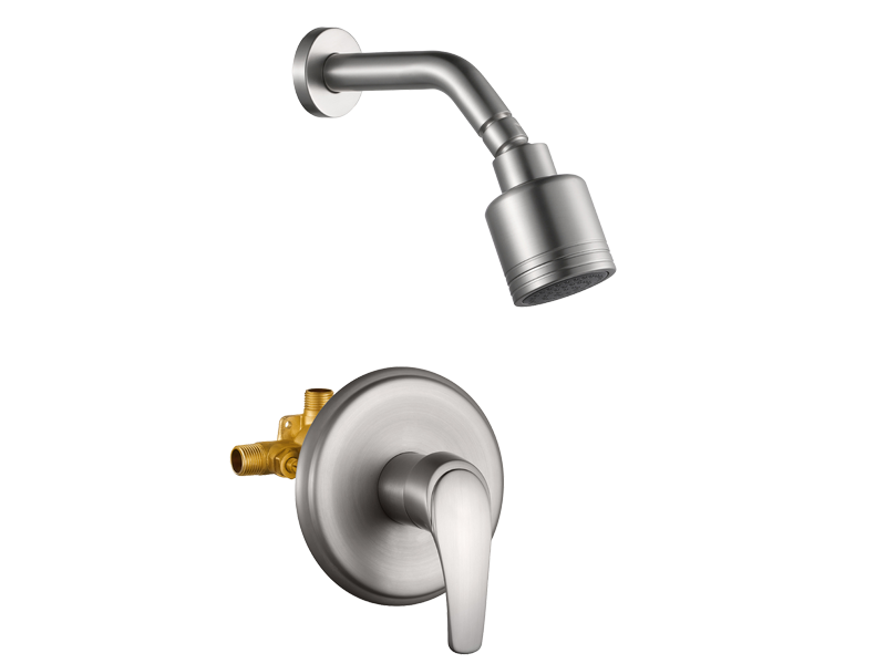 Brushed Nickel Rain Shower System with cUPC Pressure Balance Valve & Anti-Microbial Nozzles