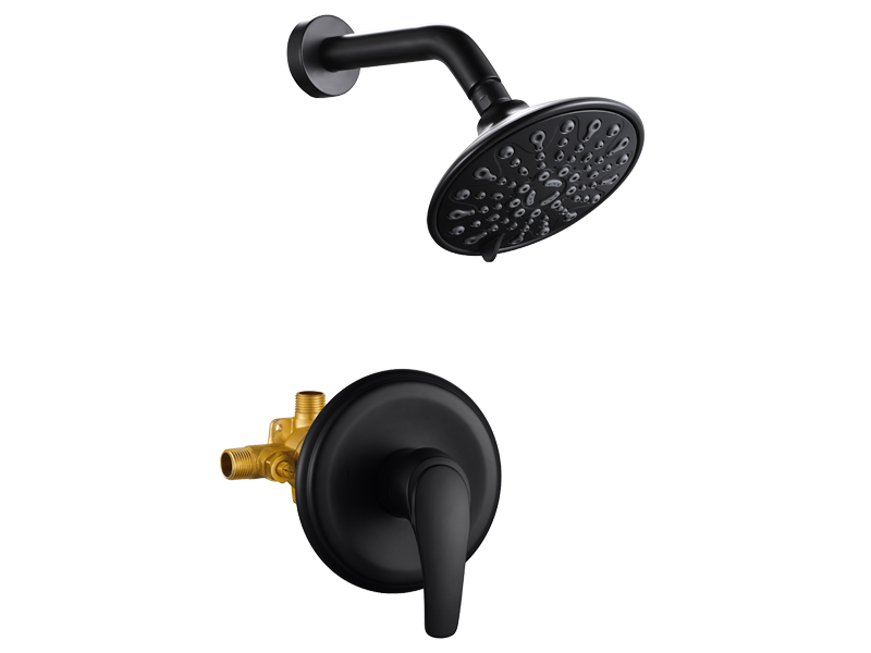 Matte Black Rain Shower System with 6-Function Shower Head & cUPC Pressure Balance Valve