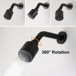 Matte Black Wall-Mounted Shower System Combo Set with Pressure Balance Valve