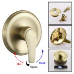 Brushed Gold Rain Shower System with cUPC Pressure Balance Valve & Anti-Microbial Nozzles
