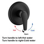 Matte Black Wall-Mounted Shower System Combo Set with Pressure Balance Valve
