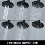 Matte Black Rain Shower System with 6-Function Shower Head & cUPC Pressure Balance Valve