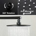 Matte Black Wall-Mounted Rain Shower System Set with 9-Inch Round Shower Head & cUPC Valve
