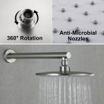 Brushed Nickel Wall-Mounted Rain Shower Set with 9-Inch Round Head & cUPC Valve