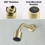 Brushed Gold Rain Shower System with cUPC Pressure Balance Valve & Anti-Microbial Nozzles
