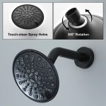 Matte Black Rain Shower System with 6-Function Shower Head & cUPC Pressure Balance Valve