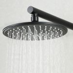 Matte Black Wall-Mounted Rain Shower System Set with 9-Inch Round Shower Head & cUPC Valve