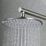 Brushed Nickel Wall-Mounted Rain Shower Set with 9-Inch Round Head & cUPC Valve