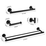 Modern Matte Black Bathroom Hardware Set
