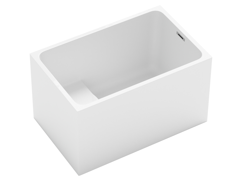 Modern Japanese-Style Deep Soaking Freestanding Acrylic Bathtub with Built-in Seat