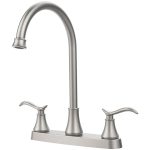 Two-Handle Brushed Nickel Kitchen Bar Faucet