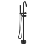 Floor-Mounted Freestanding Matte Black Tub Filler with Hand Shower (2-Handle)