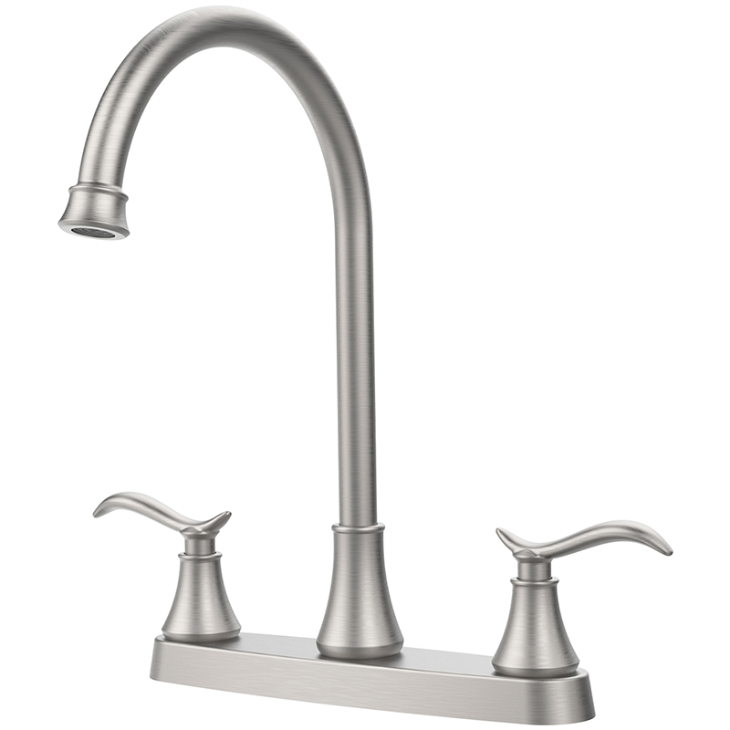Two-Handle Brushed Nickel Kitchen Bar Faucet