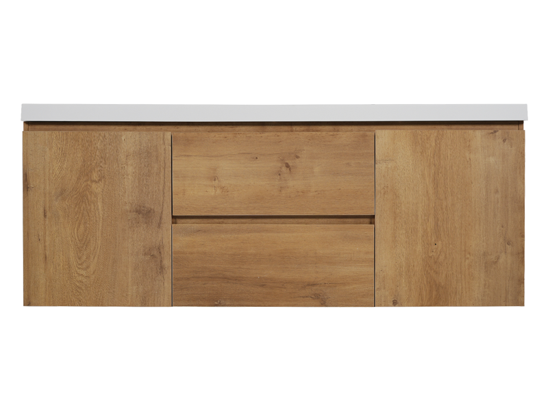 60″ Modern Floating Double Bathroom Vanity with Integrated SMC Sink