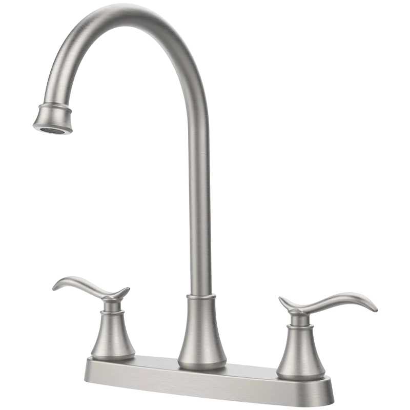 Two-Handle Brushed Nickel Kitchen Bar Faucet