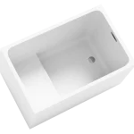 Modern Japanese-Style Deep Soaking Freestanding Acrylic Bathtub with Built-in Seat