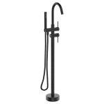 Floor-Mounted Freestanding Matte Black Tub Filler with Hand Shower (2-Handle)