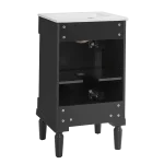 18″ Black Single Bathroom Vanity with Integrated Ceramic Sink