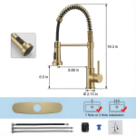 Commercial Single Handle Spring Kitchen Faucet with Pull-Down Sprayer