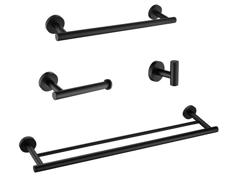 Modern Matte Black Bathroom Hardware Set
