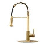 Commercial Single Handle Spring Kitchen Faucet with Pull-Down Sprayer