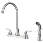 Two-Handle Brushed Nickel Kitchen Bar Faucet with Side Sprayer