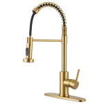 Commercial Single Handle Spring Kitchen Faucet with Pull-Down Sprayer