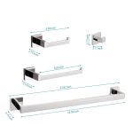 Modern Square Chrome Bathroom Hardware Set