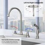 Two-Handle Brushed Nickel Kitchen Bar Faucet with Side Sprayer