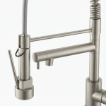 Commercial Single Handle Spring Kitchen Bar Faucet with Pull-Down Sprayer