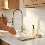 Commercial Single Handle Spring Pull Down Kitchen Faucet