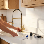 Commercial Single Handle Spring Kitchen Faucet with Pull-Down Sprayer