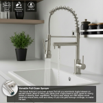Commercial Single Handle Spring Kitchen Bar Faucet with Pull-Down Sprayer