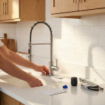 Commercial Single Handle Spring Pull Down Kitchen Faucet