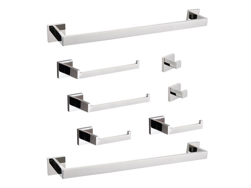 Modern Square Chrome Bathroom Hardware Set