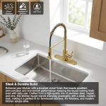 Commercial Single Handle Spring Kitchen Faucet with Pull-Down Sprayer