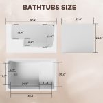 Modern Japanese-Style Deep Soaking Freestanding Acrylic Bathtub with Built-in Seat