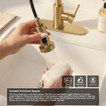Commercial Single Handle Spring Kitchen Faucet with Pull-Down Sprayer