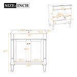 30″ Green Single Bathroom Vanity with Integrated Ceramic Sink