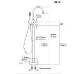 Floor-Mounted Freestanding Matte Black Tub Filler with Hand Shower (2-Handle)