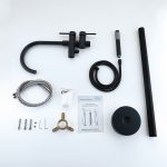 Floor-Mounted Freestanding Matte Black Tub Filler with Hand Shower (2-Handle)