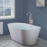 Floor-Mounted Freestanding Brushed Nickel Tub and Shower Faucet (2-Handle)