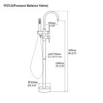 Floor-Mounted Freestanding Brushed Nickel Tub and Shower Faucet (2-Handle)