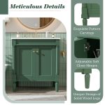30″ Green Single Bathroom Vanity with Integrated Ceramic Sink