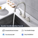 Two-Handle Brushed Nickel Kitchen Bar Faucet