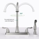 Two-Handle Brushed Nickel Kitchen Bar Faucet with Side Sprayer