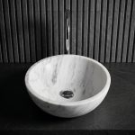 Natural Marble Round Vessel Bathroom Sink